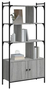 Estante c/ portas 76,5x30x154,5 cm deriv. madeira cinza sonoma