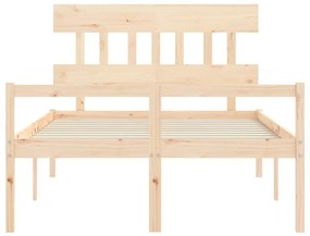 Cama para idosos com cabeceira 140x200 cm madeira maciça