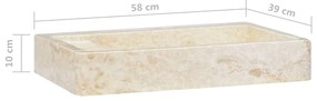Lavatório 58x39x10 cm mármore cor creme
