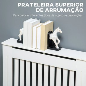 Cobertura Radiador Moderna de MDF 172x19x81 cm Branco