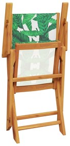 3 pcs conjunto de bistrô tecido/madeira maciça padrão folhas