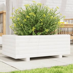 vidaXL Vaso/floreira de jardim 70x40x26,5 cm pinho maciço branco