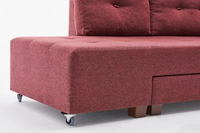 Sofá-cama de Canto Manama – Vermelho Claret – 280 x 85 x 206 cm