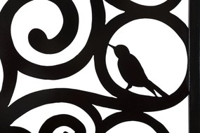 PAINEL DE PAREDE DE FERRO TRÊS 70X1X70 CM PRETO