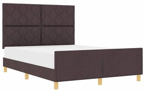 Estrutura de Cama vidaXL Castanho Escuro 140x200 cm em Tecido