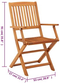 Cadeiras de jardim dobráveis 4 pcs eucalipto maciço