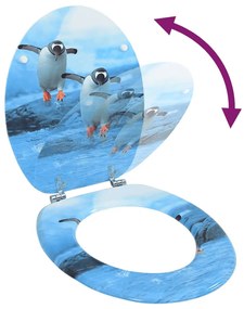 Assento de sanita com tampa MDF design pinguim