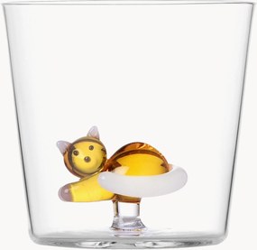 Copo em vidro borossilicato artesanal Botanica Tabby Cat