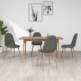 vidaXL Cadeiras de jantar 4 pcs tecido cinzento-escuro