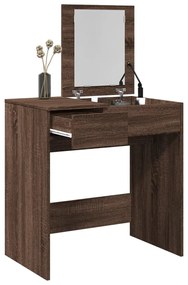 vidaXL Toucador com espelho 73x46,5x120 cm cor carvalho castanho