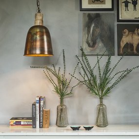 Candeeiro de suspensão vintage cobre com dourado - Burn