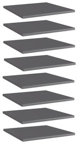 Prateleiras para estante 8 pcs 40x40x1,5cm contraplacado cinza