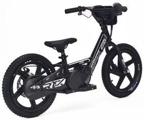 Bicicleta eléctrica para crianças RIRIBIKE RTX6 24V (16") bateria de lítio, motor de 250 watts, travão de disco, assento ajustável em PU macio Preta
