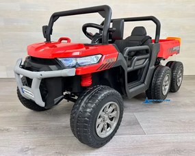 Carro elétrico para crianças Todo terreno Pick-up Racing 24V 2.4G, Rodas Borracha, Assento Couro sintético Vermelho