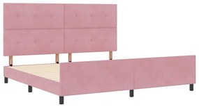 Estrutura de Cama vidaXL Rosa 200x200 cm Veludo