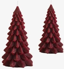 Conjunto De 2 Velas Decorativas De Natal Eldor Vinho Tinto - Sklum