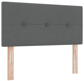 Cama Box Spring com Colchão Cinza Escuro 120x190 cm Tecido
