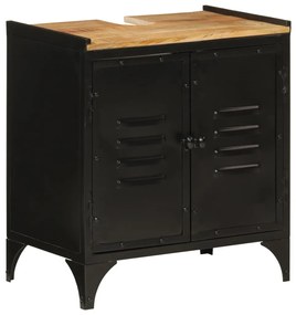 vidaXL Armário p/ lavatório WC 55x35x60 cm ferro e mangueira maciça