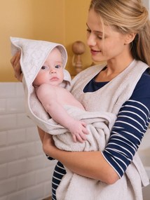 Capa de banho pais/bebé cinzento claro liso