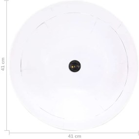 Candeeiro suspenso vintage indust. redondo 25 W 41 cm E27 branco
