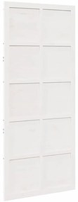 Porta de celeiro Branco 90 x 210 cm Madeira de pinho maciça