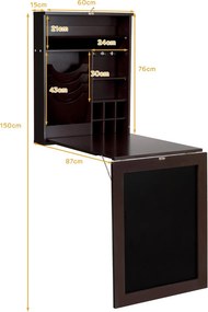 Mesa Montada na Parede "Folde" - 87 x 60 x 150 cm - Dobrável com Pizar