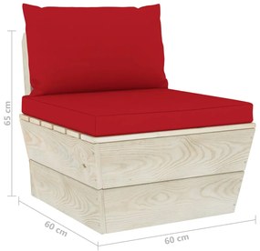 6 pcs conjunto lounge de paletes + almofadões madeira de abeto