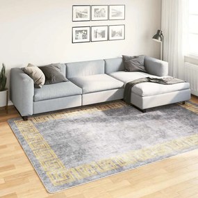 Tapete lavável antiderrapante 190x300 cm cinzento