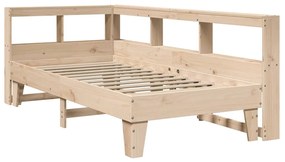 Cama com estante sem colchão 90x190 cm pinho maciço