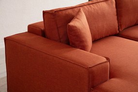Sofá-Cama de Canto Pırlo – Laranja – 260x78x170 cm