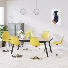 vidaXL Cadeiras de jantar giratórias 6 pcs PP amarelo