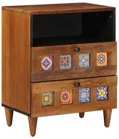 vidaXL Armário de Cabeceira com gaveta Castanho 50 x 33 x 60 cm