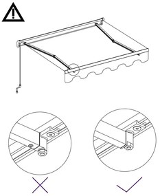 Toldo retrátil automático 600x300 cm laranja e castanho