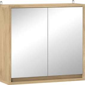 HOMCOM Armário de Casa de Banho com Espelho Móvel Suspenso de Casa de Banho com Prateleira Interior Ajustável 48x14,5x45 cm Madeira | Aosom Portugal