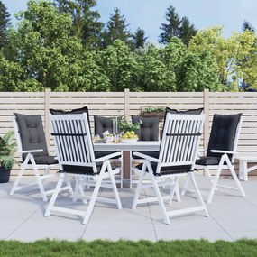 vidaXL Almofadões para cadeiras altas de jardim 6 pcs tecido preto