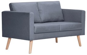 Conjunto de sofás de 2 lugares e 3 lugares tecido cinza escuro