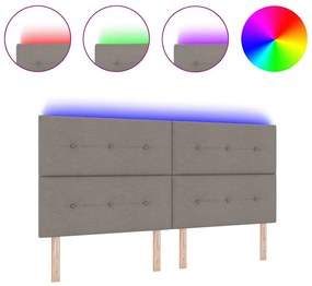 Cabeceira LED Taupe da de 100 cm em Tecido