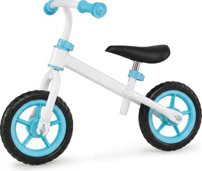 Bicicleta Sem Pedais Infantil, 73 x 44 x 50 cm, Guiador e Selim Reguláveis, Azul+Branco