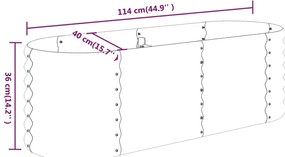 Canteiro elevado jardim 114x40x36 cm aço revestido a pó verde
