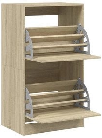 Sapateira c/ 2 gavetas articuladas 60x42x108 cm carvalho sonoma