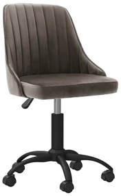 vidaXL Cadeira de jantar giratória veludo cinzento-escuro