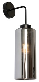 LED Candeeiro de parede inteligente preto com vidro fumado incluindo WiFi ST64 - Laura Moderno