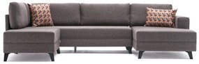 Sofá-Cama de Canto Efsun – Castanho – 300 x 78 cm