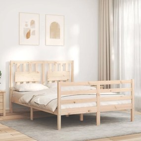 Estrutura de cama com cabeceira 120x200 cmmadeira maciça