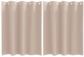 Cortinas 2 pcs Cinzento-acastanhado 140 x 140 cm Poliéster