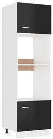 vidaXL Armário para micro-ondas “Lyon” 60x57x207 cm preto