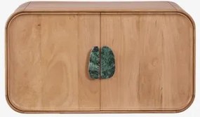 Conjunto De Móvel De Casa De Banho Suspenso 95x45 Cm Em Madeira De Manga E Pedra Natural Kivalina Mármore Verde Udaipur - Madeira De Mangueira - Sklum