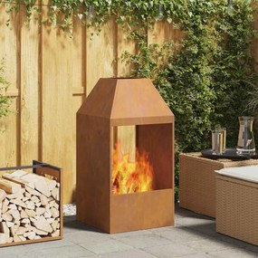 vidaXL Fire Pit Castanho 50 x 50 x 100 cm