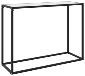 Mesa consola 100x35x75 cm vidro temperado branco