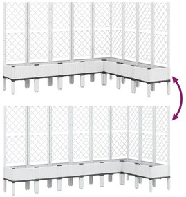Vaso/floreira jardim c/ treliça 200x160x142 cm PP branco